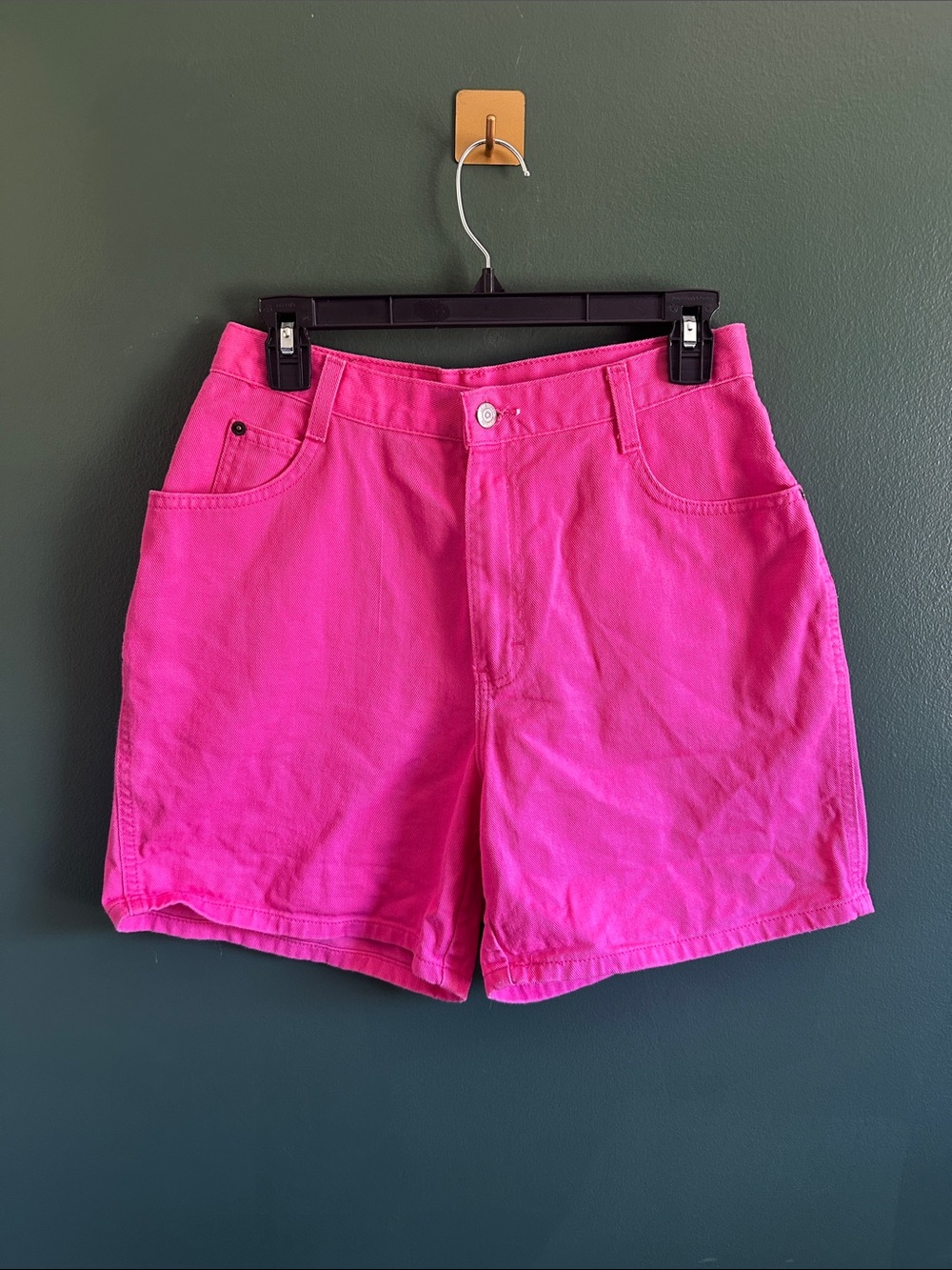 Gitano Vintage 90’s High-Rise Denim Mom Shorts in Pink 100% Cotton Size 12